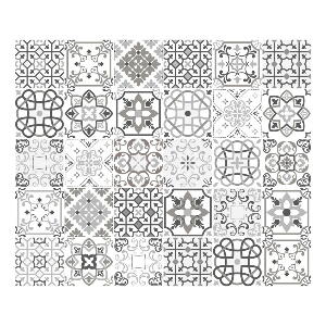 Set 30 autocolante Ambiance Cement Tiles Shade of Gray Bari, 10 x 10 cm