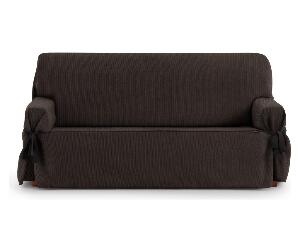 Husa ajustabila pentru canapea cu 3 locuri Chenille Ties Brown 180x45x50 cm - Eysa, Maro