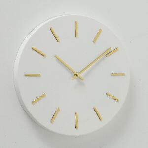 Ceas de perete Mareike Alb / Auriu, Ø30 cm