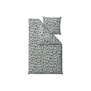 Lenjerie de pat din bumbac satinat pentru pat single Södahl Benjamina, 140 x 220 cm, verde