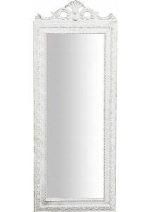 Oglinda de perete Ione, lemn, alba, 90 x 35 x 2 cm
