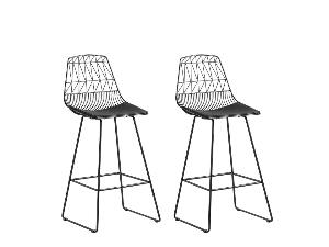 Set de 2 scaune de bar Preston, negre, 49 x 54 x 113 cm