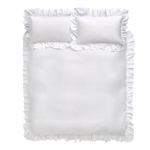Lenjerie de pat din bumbac Bianca Frill, 135 x 200 cm, alb