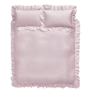 Lenjerie de pat din bumbac Bianca Frill, 200 x 200 cm, roz