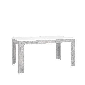 Masa extensibila din pal, Torrin Stejar Ice Grey / Alb, L160-215xl90,2xH78,2 cm