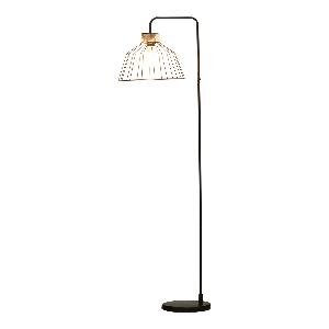 HOMCOM Lampa de podea cu abajur metalic, Stil industrial, 44x34x154 cm, Negru
