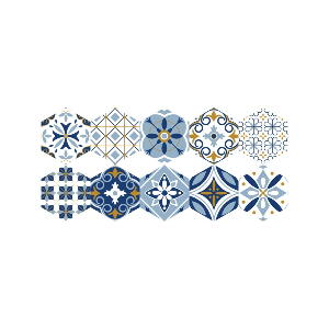 Set 10 autocolante pentru podea Ambiance Hexagons Jelilna, 20 x 18 cm
