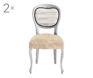 Set 2 huse elastice pentru scaun Ulises Beige 40x40 cm - Eysa, Crem
