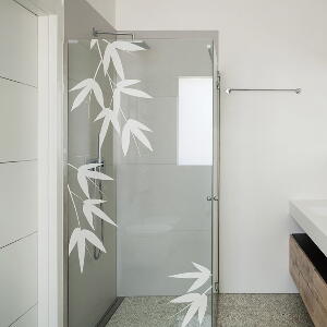 Autocolant pentru cabina de duș Ambiance Bamboo Leaves