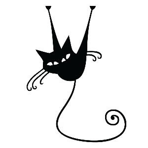 Autocolant pentru întrerupător Ambiance Acrobat Cat, negru