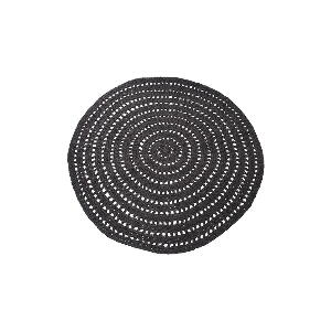 Covor rotund din bumbac LABEL51 Knitted, ⌀ 150 cm, negru