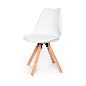 Set 2 scaune cu structură din lemn de fag loomi.design Eco, alb