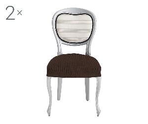 Set 2 huse elastice pentru scaun Ulises Brown 40x40 cm - Eysa, Maro