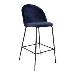 Set 2 scaune bar tapițate House Nordic Lausanne, albastru-negru