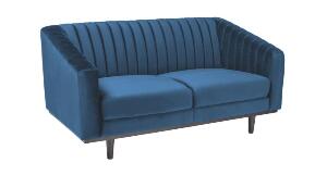 Canapea fixa tapitata cu stofa, Asprey 2 Velvet Blue, l150xA60xH78 cm